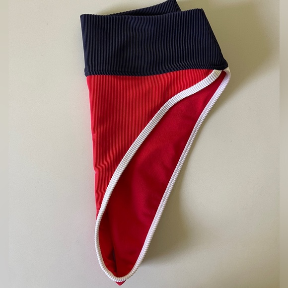Beach Riot Emmy High-Waist Bikini Bottom Red Americana Colorblock - Picture 6 of 13
